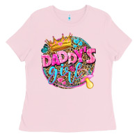 Bubblegum Pink daddys girl Ladies Tee - NancyCooperArtShop