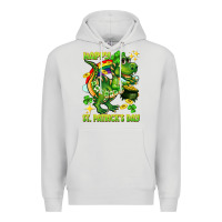 Dove Grey Happy St. Patrick's Day T-rex Premium Hoodie - CowGirlArtShop