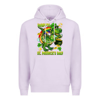 Lilac Happy St. Patrick's Day T-rex Premium Hoodie - CowGirlArtShop