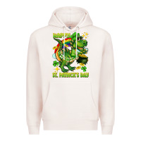 Pale Pink Happy St. Patrick's Day T-rex Premium Hoodie - CowGirlArtShop
