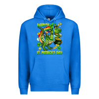 True Royal Happy St. Patrick's Day T-rex Premium Hoodie - CowGirlArtShop