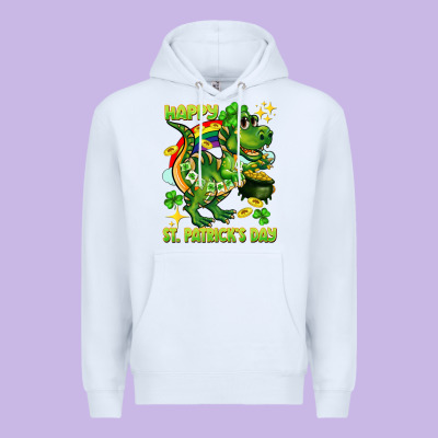 Happy St. Patrick's Day T-rex Premium Hoodie Designed By Cowgirlartshop