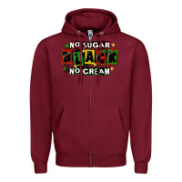 Burgundy no sugar no cream black Zipper Hoodie - CowGirlArtShop