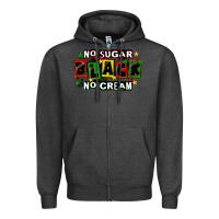 Charcoal Heather no sugar no cream black Zipper Hoodie - CowGirlArtShop
