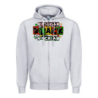 Heather Grey no sugar no cream black Zipper Hoodie - CowGirlArtShop