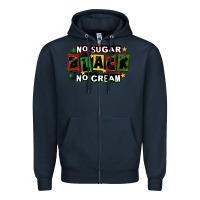 Navy no sugar no cream black Zipper Hoodie - CowGirlArtShop