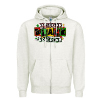 No Sugar No Cream Black Zipper Hoodie | Teevron