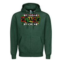 Sports Green no sugar no cream black Zipper Hoodie - CowGirlArtShop