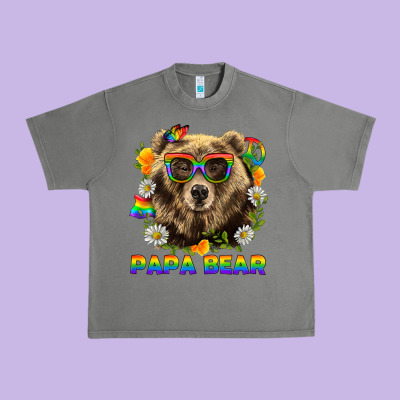 Papa Bear Pride Lgbtq+ Urban Heavy Tee Designed By Bundleandbundleshop