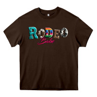 Chocolate Brown rodeo babe turquoise serape cowhide leopard Heavy Core Tee - Artiststas