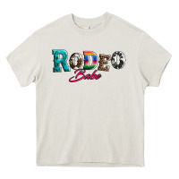 Cream rodeo babe turquoise serape cowhide leopard Heavy Core Tee - Artiststas