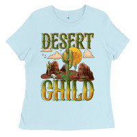 Baby Blue desert child cactus Ladies Tee - NancyCooperArtShop