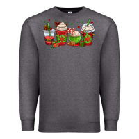 Charcoal Heather christmas coffee cups Premium Sweatshirt - OliviaCreatesArt