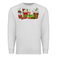 Dove Grey christmas coffee cups Premium Sweatshirt - OliviaCreatesArt