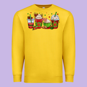 Christmas Coffee Cups Premium Sweatshirt Designed By Oliviacreatesart