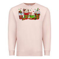 Pale Pink christmas coffee cups Premium Sweatshirt - OliviaCreatesArt