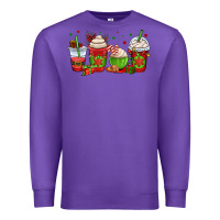 Purple christmas coffee cups Premium Sweatshirt - OliviaCreatesArt
