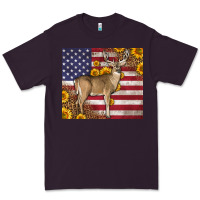 Plum Western American Flag And Deer Premium Tee - LillyAllenDesigns