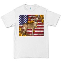 White Western American Flag And Deer Premium Tee - LillyAllenDesigns