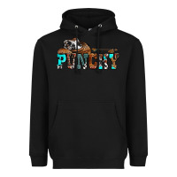 Black western cowboy hat punchy Heavyweight Hoodie - OliviaCreatesArt