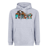 Heather Grey western cowboy hat punchy Heavyweight Hoodie - OliviaCreatesArt