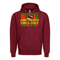 Burgundy juneteenth vibes only Zipper Hoodie - CowGirlArtShop