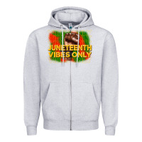 Heather Grey juneteenth vibes only Zipper Hoodie - CowGirlArtShop