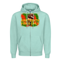 Seafoam juneteenth vibes only Zipper Hoodie - CowGirlArtShop
