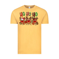 Vintage Mustard Ho ho ho Reindeer Vintage Tee - NancyCooperArtShop