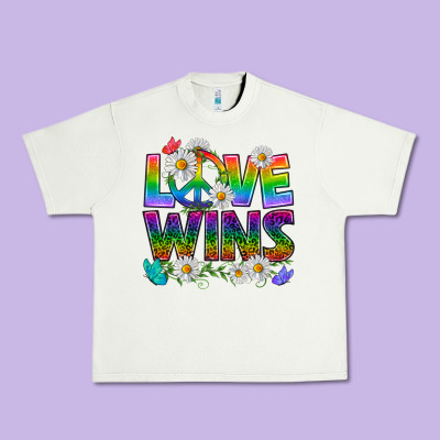 Pride Lgbtq+ Love Wins Urban Heavy Tee Designed By Bundleandbundleshop