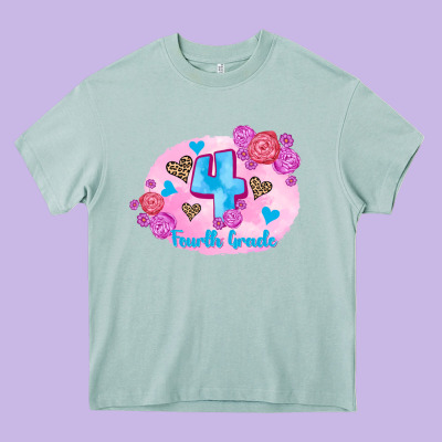 Back To School Flowers Fourth Grade 3200x2400 Heavy Core Tee Designed By Adodesignshop