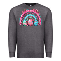 Charcoal Heather Easter eggs rainbow Premium Sweatshirt - OliviaCreatesArt