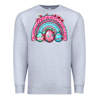 Heather Grey Easter eggs rainbow Premium Sweatshirt - OliviaCreatesArt