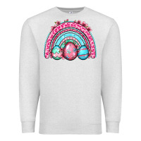 Oatmeal Heather Easter eggs rainbow Premium Sweatshirt - OliviaCreatesArt