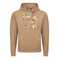 Vintage Coffee christmas dogs Vintage Hoodie - MaliasSmallBusiness