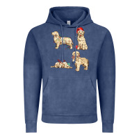 Vintage Denim christmas dogs Vintage Hoodie - MaliasSmallBusiness