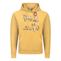 Vintage Mustard christmas dogs Vintage Hoodie - MaliasSmallBusiness