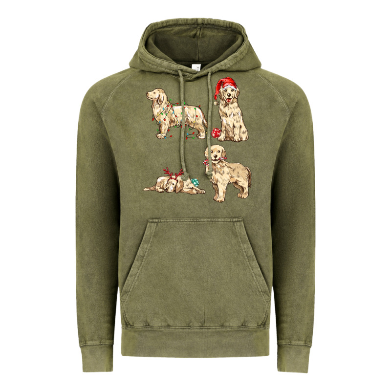 Christmas Dogs Vintage Hoodie by MaliasSmallBusiness | Teevron