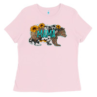 Bubblegum Pink mama bear sunflowers leopard cowhide mother's day Ladies Tee - Jasminsmagicworld