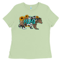 Matcha mama bear sunflowers leopard cowhide mother's day Ladies Tee - Jasminsmagicworld