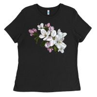 Black apple blossom Ladies Tee - LillyAllenDesigns