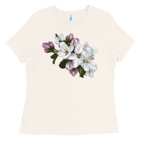 Bone apple blossom Ladies Tee - LillyAllenDesigns