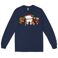 Navy Christmas teeth dentist Long Sleeve Tee - Jasminsmagicworld