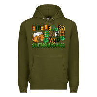 Army Green fueled by beer and shenanigans Premium Hoodie - CowGirlArtShop