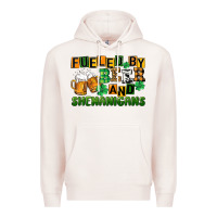 Pale Pink fueled by beer and shenanigans Premium Hoodie - CowGirlArtShop
