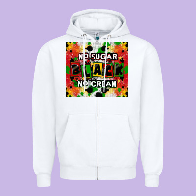 No Sugar No Cream Black Tumbler Zipper Hoodie Designed By Cowgirlartshop