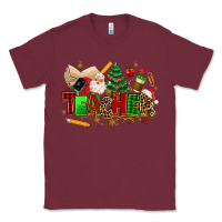 Burgundy christmas  teacher Classic Tee - MaliasSmallBusiness
