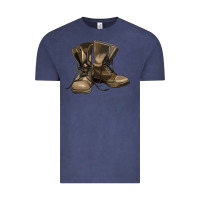 Vintage Denim soldier veteran boots Vintage Tee - MaliasSmallBusiness
