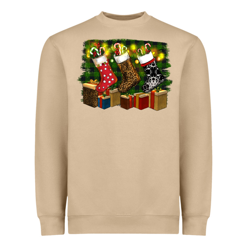 Christmas Santa Socks Heavyweight Sweatshirt by RanaPortraitStore | Teevron