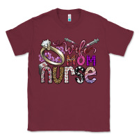 Burgundy wife mom nurse Classic Tee - SublimationCraftShop